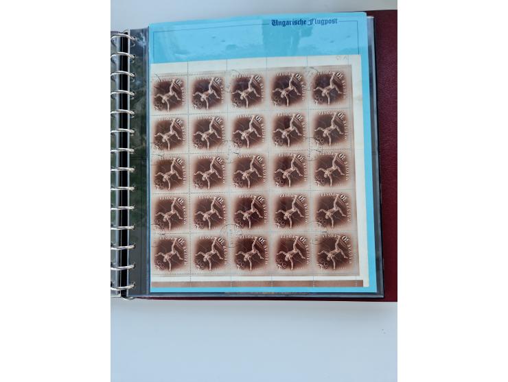 1918/88, nine albums with complete sheets and parts of sheets, unmounted mint and used with complete sets, motifs, postage du