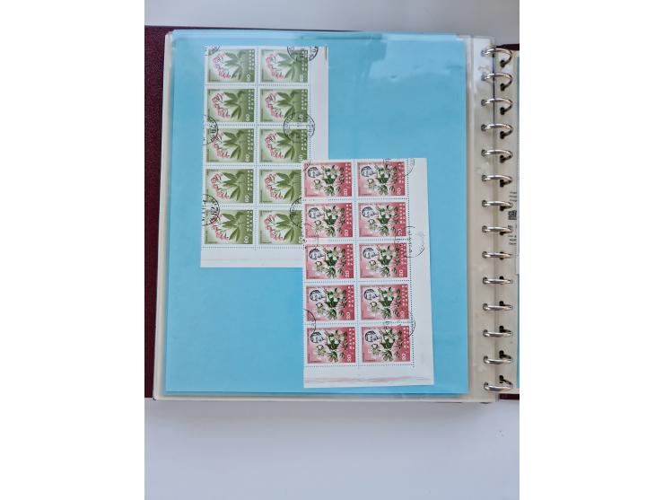 1918/88, nine albums with complete sheets and parts of sheets, unmounted mint and used with complete sets, motifs, postage du