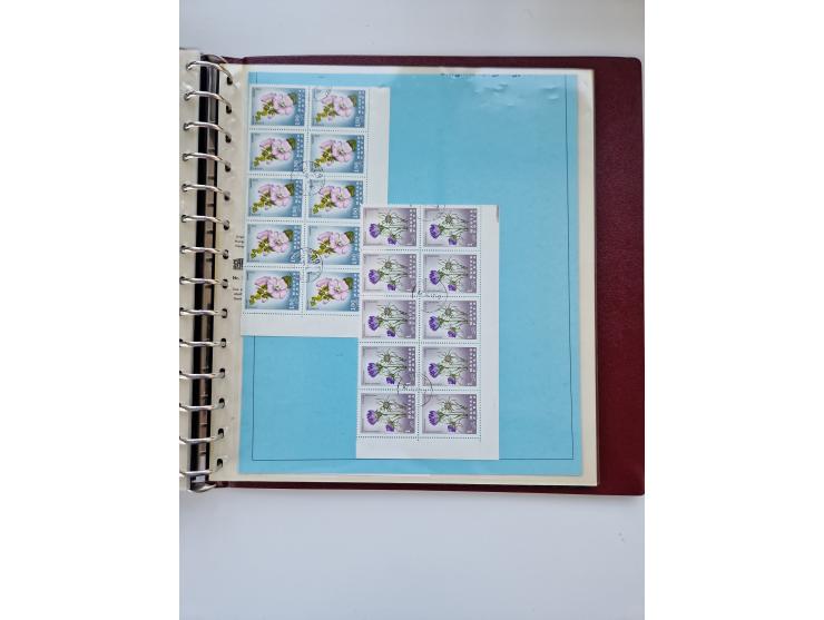 1918/88, nine albums with complete sheets and parts of sheets, unmounted mint and used with complete sets, motifs, postage du