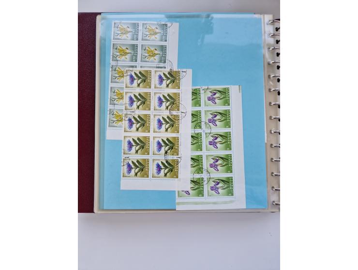 1918/88, nine albums with complete sheets and parts of sheets, unmounted mint and used with complete sets, motifs, postage du