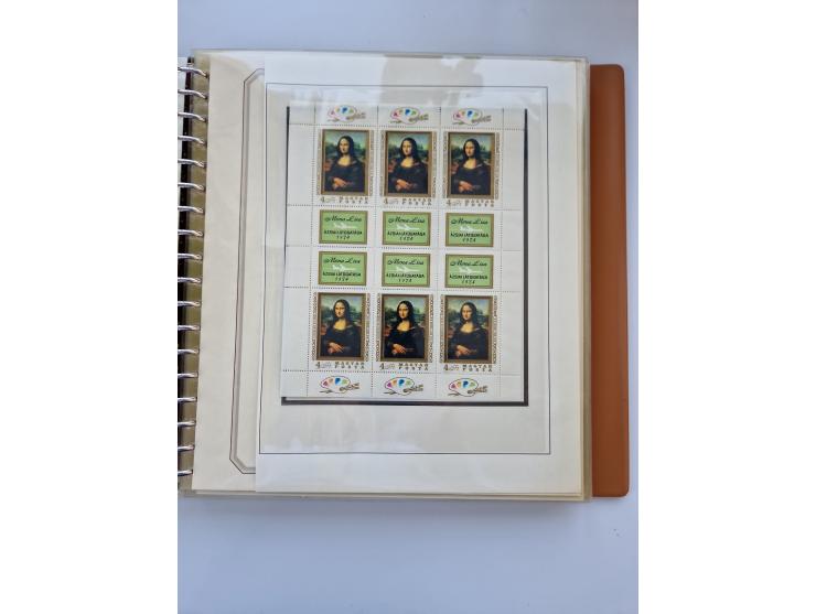 1918/88, nine albums with complete sheets and parts of sheets, unmounted mint and used with complete sets, motifs, postage du