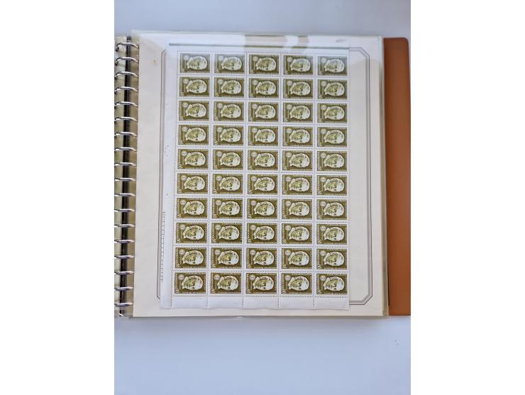 1918/88, nine albums with complete sheets and parts of sheets, unmounted mint and used with complete sets, motifs, postage du