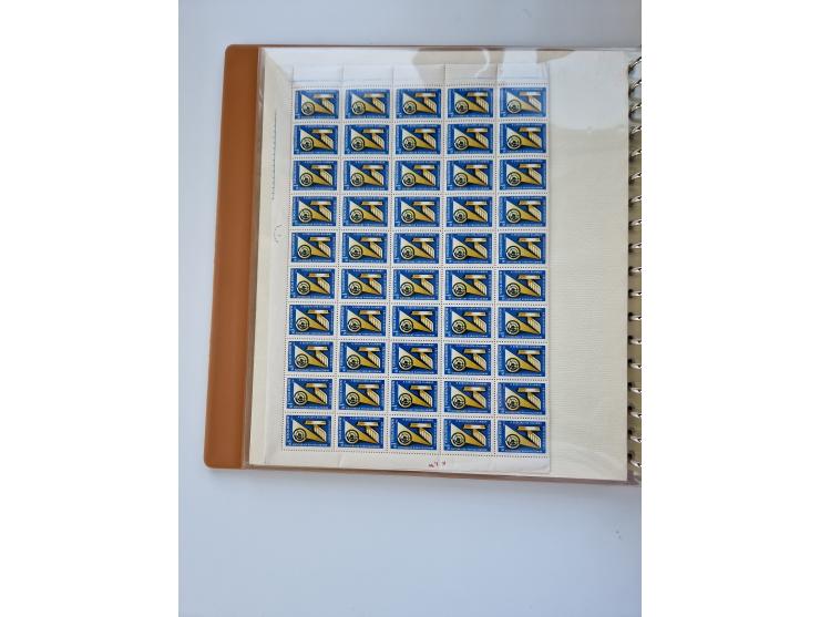 1918/88, nine albums with complete sheets and parts of sheets, unmounted mint and used with complete sets, motifs, postage du