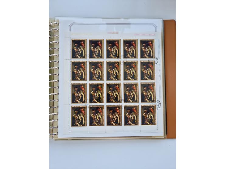 1918/88, nine albums with complete sheets and parts of sheets, unmounted mint and used with complete sets, motifs, postage du