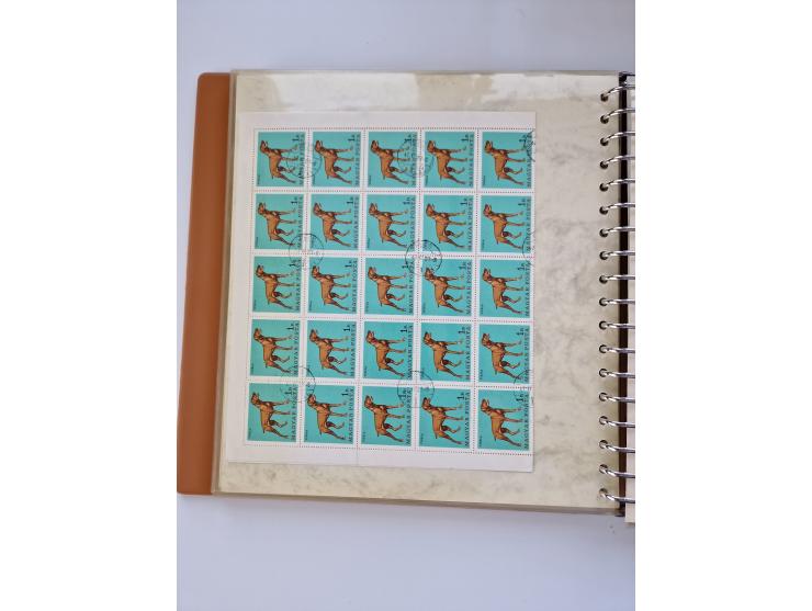 1918/88, nine albums with complete sheets and parts of sheets, unmounted mint and used with complete sets, motifs, postage du