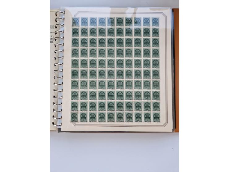 1918/88, nine albums with complete sheets and parts of sheets, unmounted mint and used with complete sets, motifs, postage du