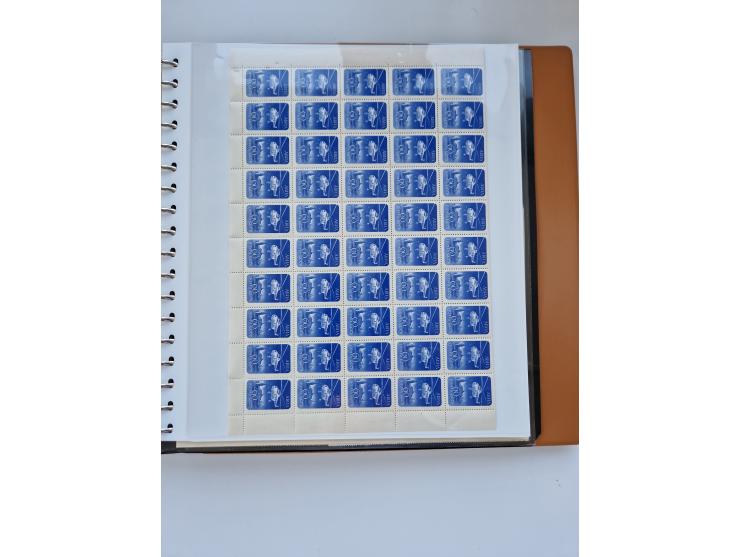 1918/88, nine albums with complete sheets and parts of sheets, unmounted mint and used with complete sets, motifs, postage du