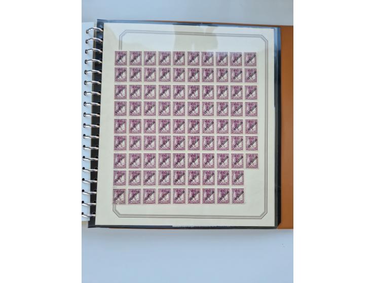 1918/88, nine albums with complete sheets and parts of sheets, unmounted mint and used with complete sets, motifs, postage du