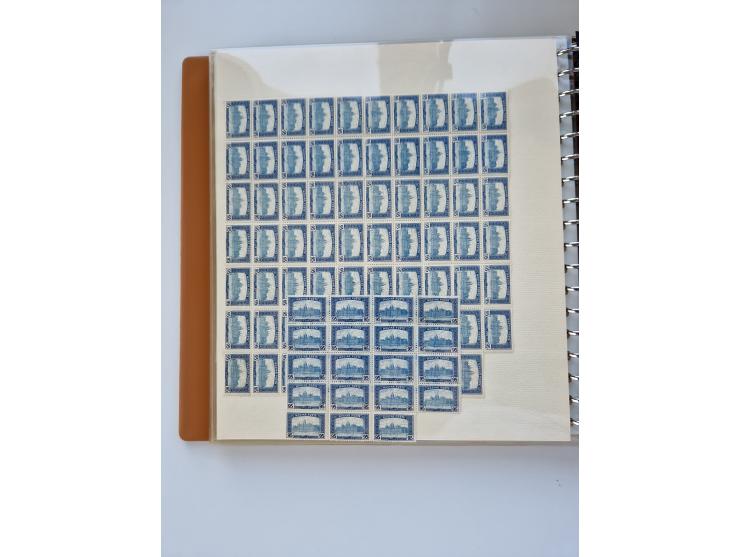 1918/88, nine albums with complete sheets and parts of sheets, unmounted mint and used with complete sets, motifs, postage du