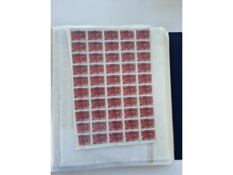 1918/88, nine albums with complete sheets and parts of sheets, unmounted mint and used with complete sets, motifs, postage du