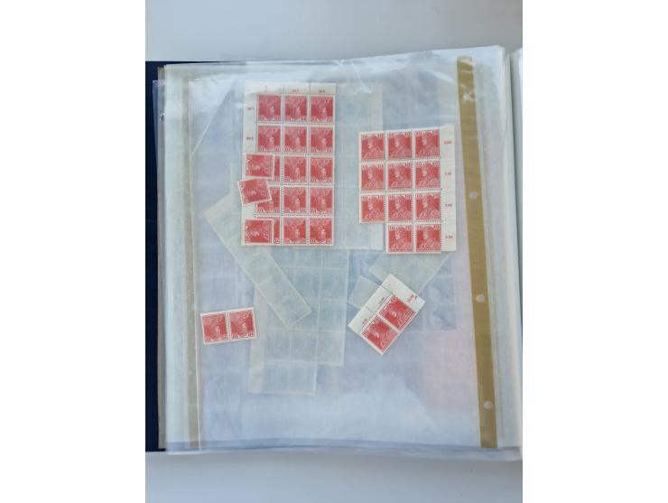 1918/88, nine albums with complete sheets and parts of sheets, unmounted mint and used with complete sets, motifs, postage du