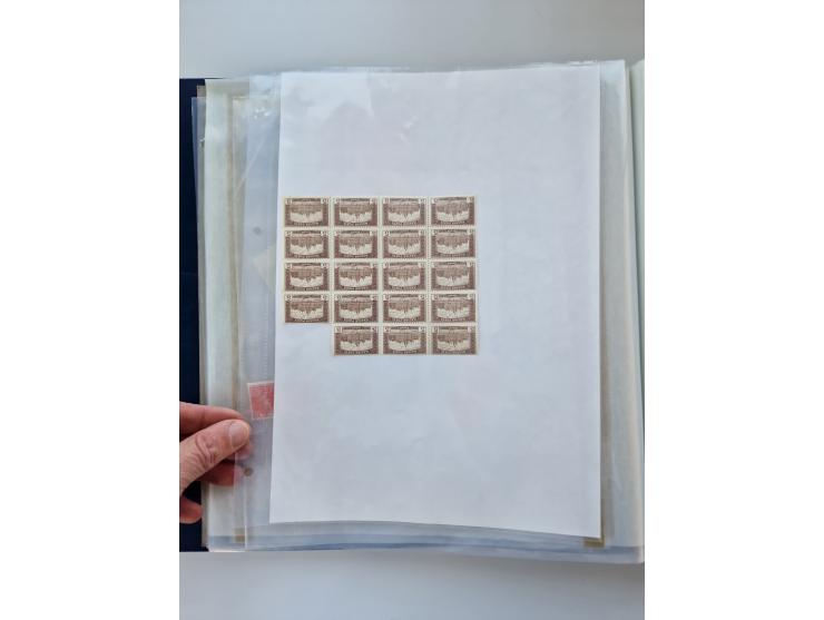 1918/88, nine albums with complete sheets and parts of sheets, unmounted mint and used with complete sets, motifs, postage du