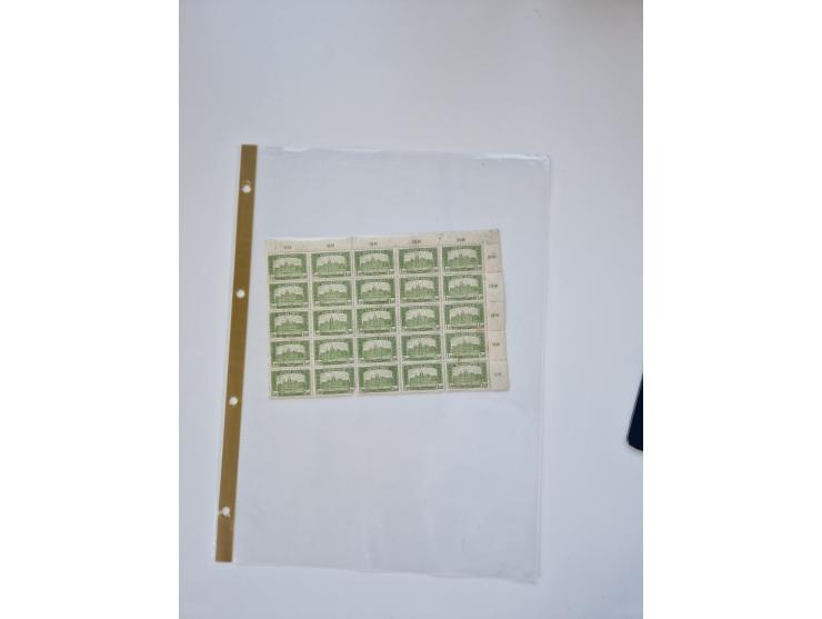 1918/88, nine albums with complete sheets and parts of sheets, unmounted mint and used with complete sets, motifs, postage du