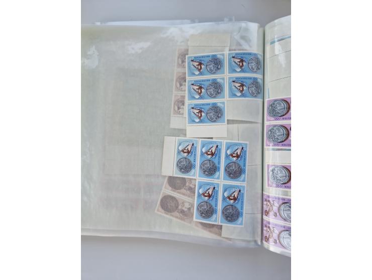 1918/88, nine albums with complete sheets and parts of sheets, unmounted mint and used with complete sets, motifs, postage du