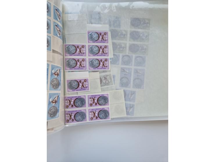 1918/88, nine albums with complete sheets and parts of sheets, unmounted mint and used with complete sets, motifs, postage du