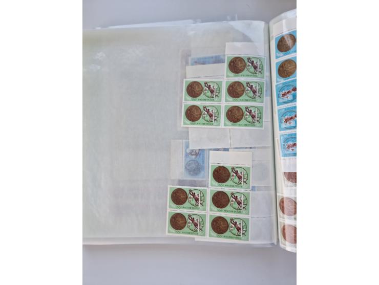 1918/88, nine albums with complete sheets and parts of sheets, unmounted mint and used with complete sets, motifs, postage du