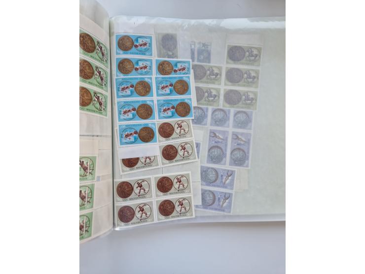 1918/88, nine albums with complete sheets and parts of sheets, unmounted mint and used with complete sets, motifs, postage du