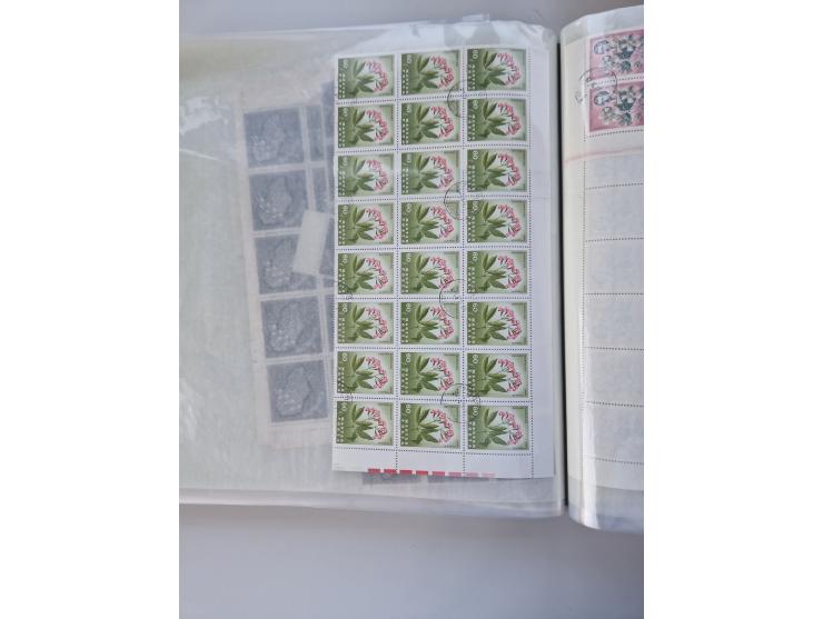 1918/88, nine albums with complete sheets and parts of sheets, unmounted mint and used with complete sets, motifs, postage du