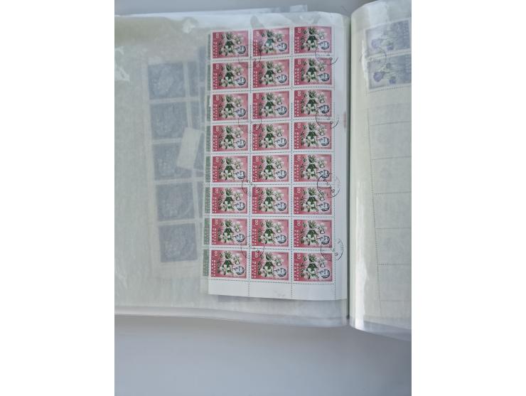 1918/88, nine albums with complete sheets and parts of sheets, unmounted mint and used with complete sets, motifs, postage du