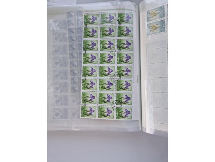 1918/88, nine albums with complete sheets and parts of sheets, unmounted mint and used with complete sets, motifs, postage du