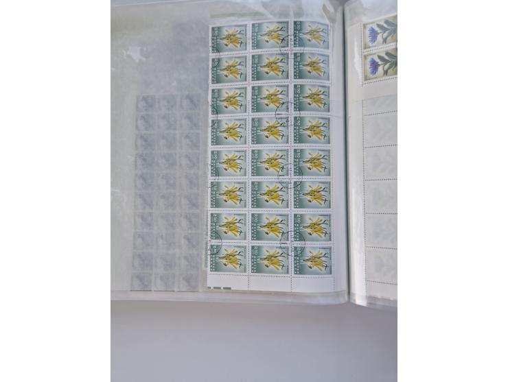 1918/88, nine albums with complete sheets and parts of sheets, unmounted mint and used with complete sets, motifs, postage du