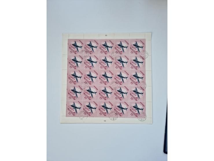 1918/88, nine albums with complete sheets and parts of sheets, unmounted mint and used with complete sets, motifs, postage du