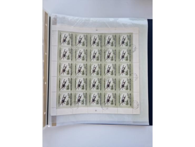 1918/88, nine albums with complete sheets and parts of sheets, unmounted mint and used with complete sets, motifs, postage du