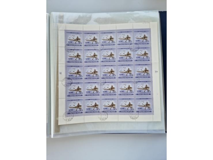 1918/88, nine albums with complete sheets and parts of sheets, unmounted mint and used with complete sets, motifs, postage du