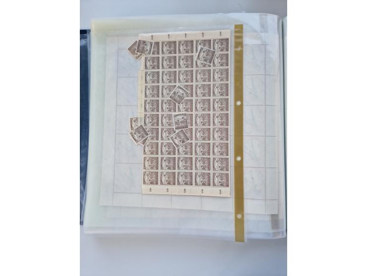 1918/88, nine albums with complete sheets and parts of sheets, unmounted mint and used with complete sets, motifs, postage du