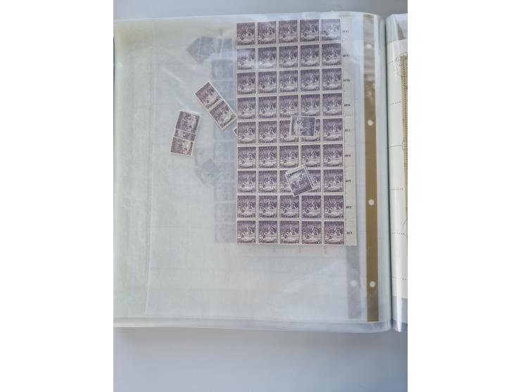 1918/88, nine albums with complete sheets and parts of sheets, unmounted mint and used with complete sets, motifs, postage du