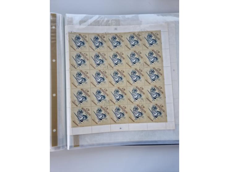 1918/88, nine albums with complete sheets and parts of sheets, unmounted mint and used with complete sets, motifs, postage du