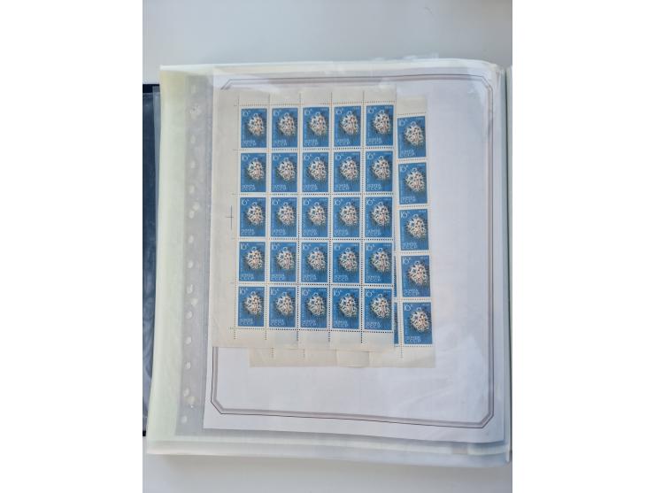 1918/88, nine albums with complete sheets and parts of sheets, unmounted mint and used with complete sets, motifs, postage du