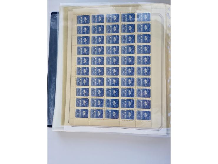 1918/88, nine albums with complete sheets and parts of sheets, unmounted mint and used with complete sets, motifs, postage du