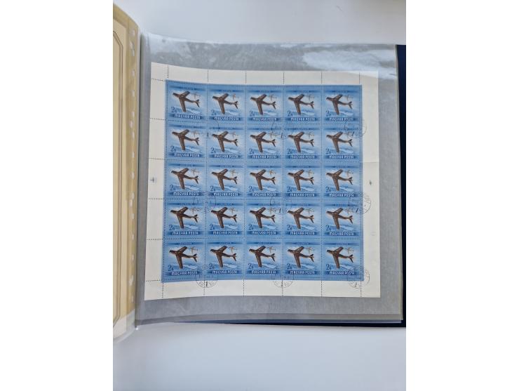 1918/88, nine albums with complete sheets and parts of sheets, unmounted mint and used with complete sets, motifs, postage du