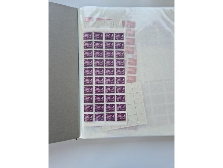 1918/88, nine albums with complete sheets and parts of sheets, unmounted mint and used with complete sets, motifs, postage du