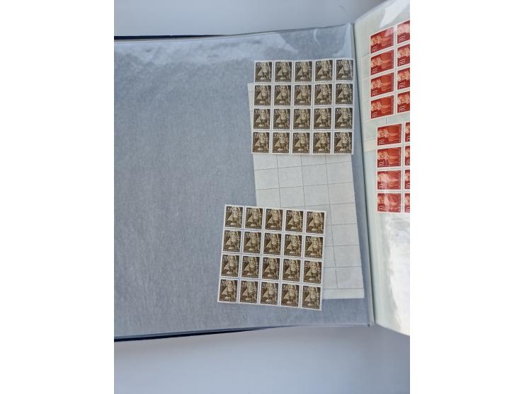 1918/88, nine albums with complete sheets and parts of sheets, unmounted mint and used with complete sets, motifs, postage du