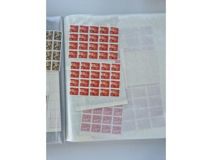 1918/88, nine albums with complete sheets and parts of sheets, unmounted mint and used with complete sets, motifs, postage du