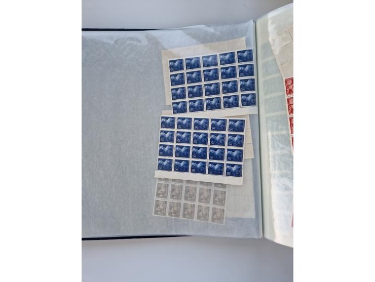 1918/88, nine albums with complete sheets and parts of sheets, unmounted mint and used with complete sets, motifs, postage du