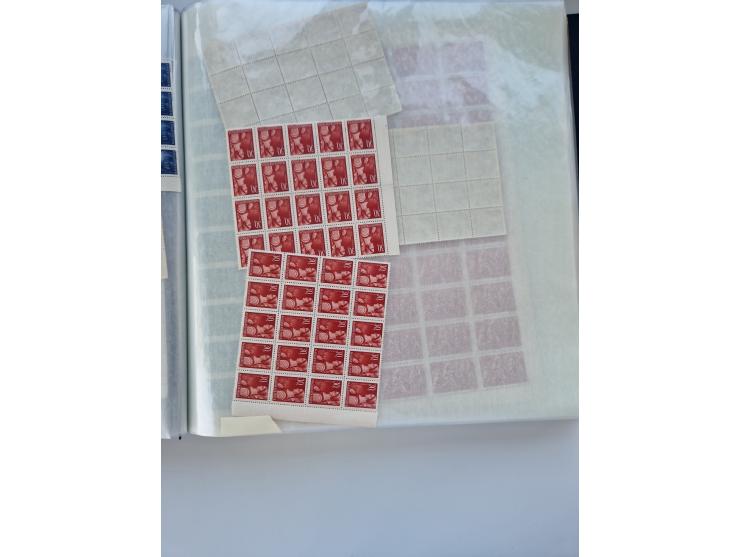 1918/88, nine albums with complete sheets and parts of sheets, unmounted mint and used with complete sets, motifs, postage du