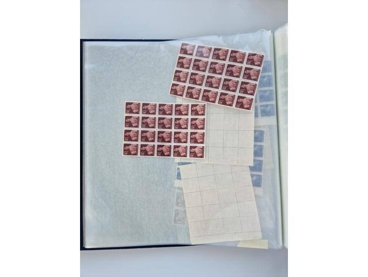 1918/88, nine albums with complete sheets and parts of sheets, unmounted mint and used with complete sets, motifs, postage du