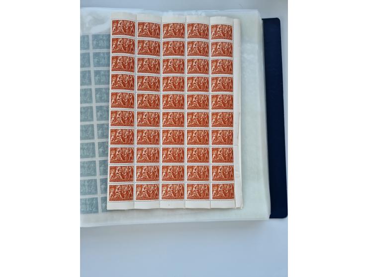 1918/88, nine albums with complete sheets and parts of sheets, unmounted mint and used with complete sets, motifs, postage du