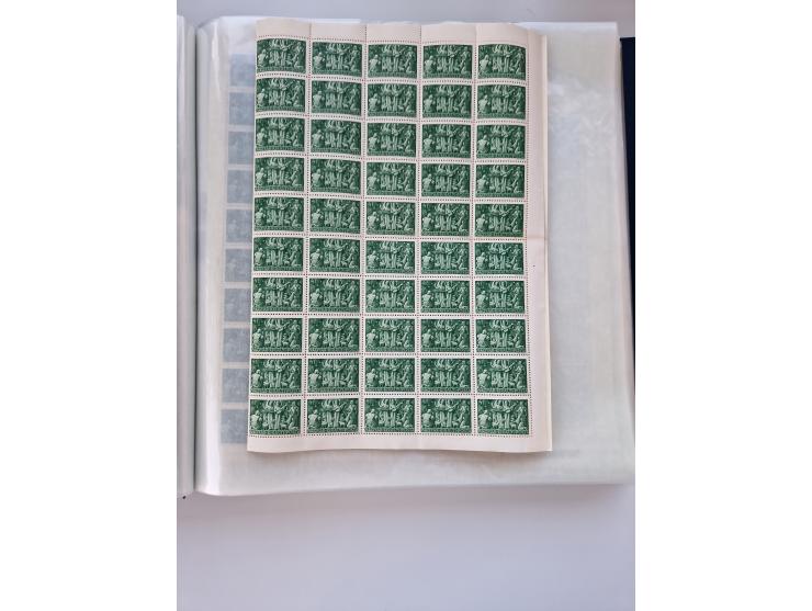 1918/88, nine albums with complete sheets and parts of sheets, unmounted mint and used with complete sets, motifs, postage du