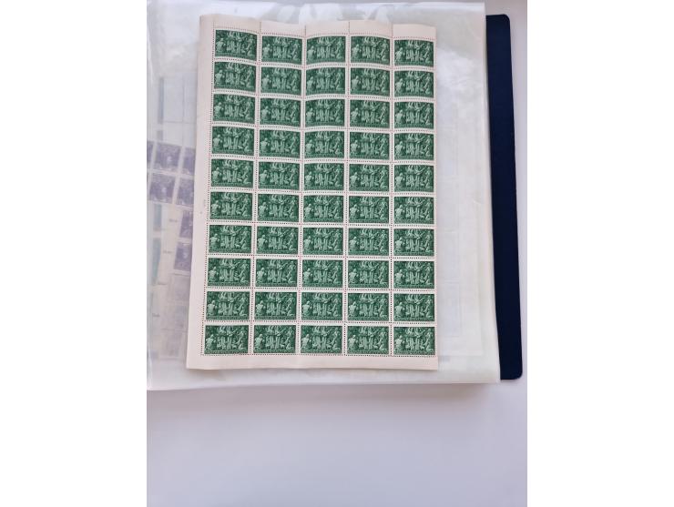 1918/88, nine albums with complete sheets and parts of sheets, unmounted mint and used with complete sets, motifs, postage du