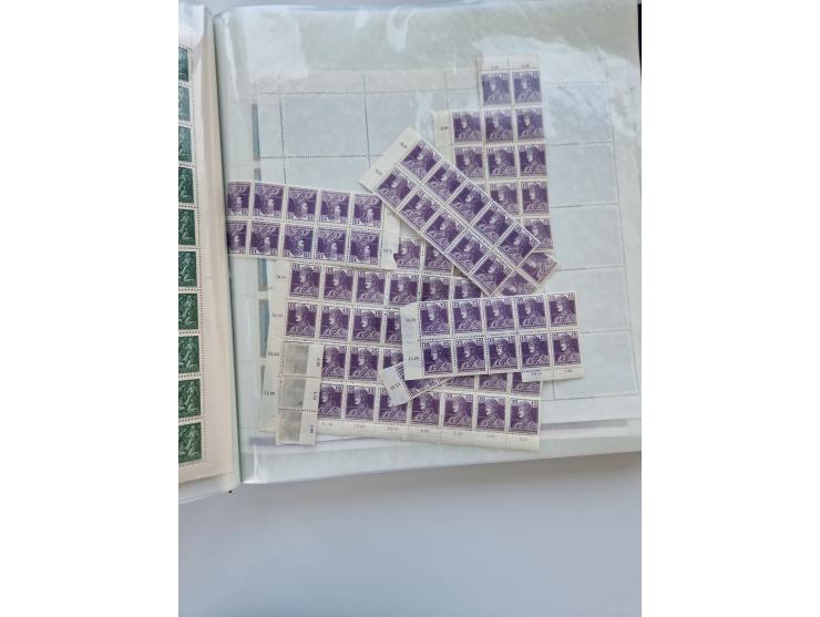 1918/88, nine albums with complete sheets and parts of sheets, unmounted mint and used with complete sets, motifs, postage du