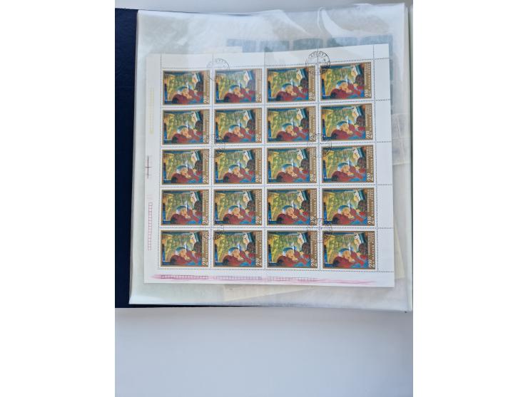 1918/88, nine albums with complete sheets and parts of sheets, unmounted mint and used with complete sets, motifs, postage du