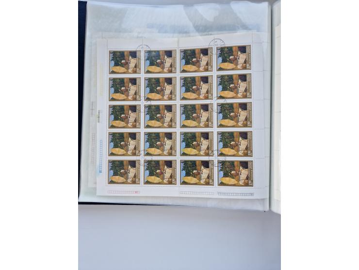 1918/88, nine albums with complete sheets and parts of sheets, unmounted mint and used with complete sets, motifs, postage du