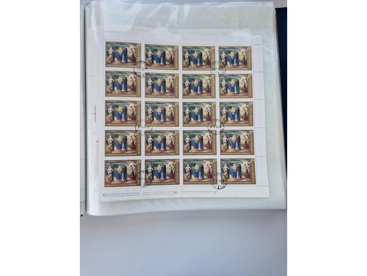 1918/88, nine albums with complete sheets and parts of sheets, unmounted mint and used with complete sets, motifs, postage du