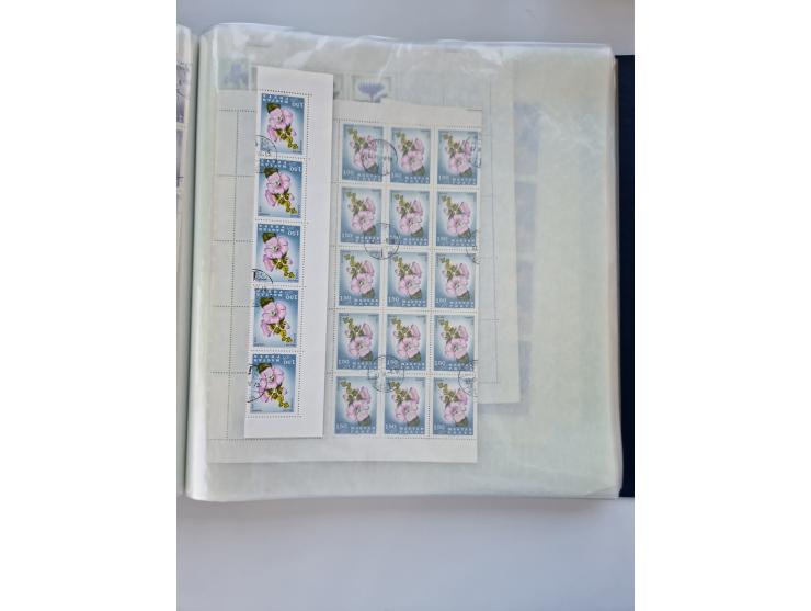 1918/88, nine albums with complete sheets and parts of sheets, unmounted mint and used with complete sets, motifs, postage du