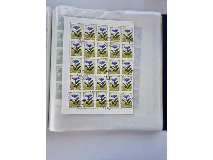 1918/88, nine albums with complete sheets and parts of sheets, unmounted mint and used with complete sets, motifs, postage du