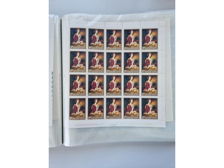 1918/88, nine albums with complete sheets and parts of sheets, unmounted mint and used with complete sets, motifs, postage du